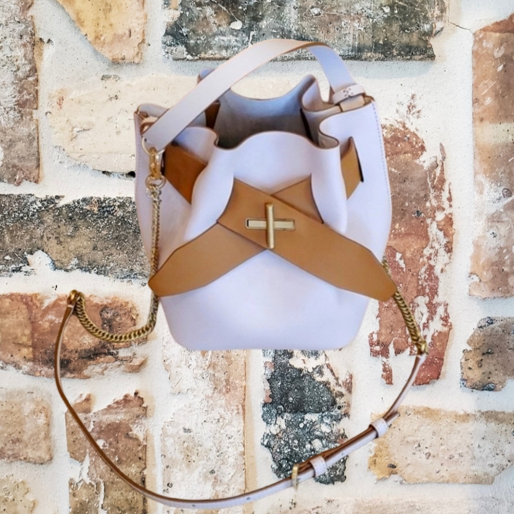 Zac Posen Brigette Belted Bucket Crossbody Tote Bag